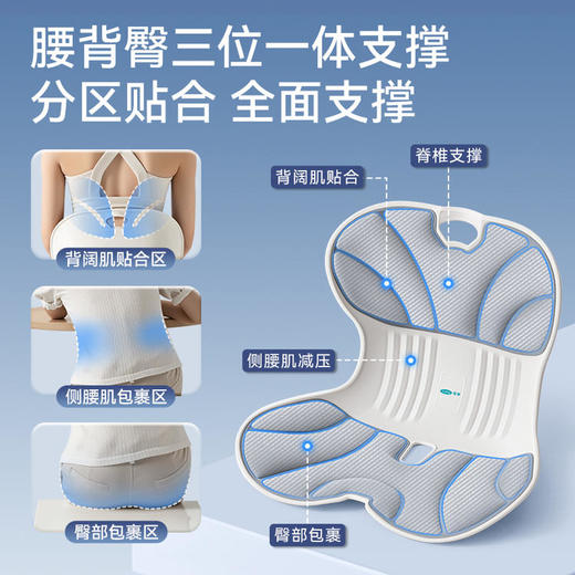 可孚医用颈椎牵引器人体工学护腰坐垫组合装 商品图3