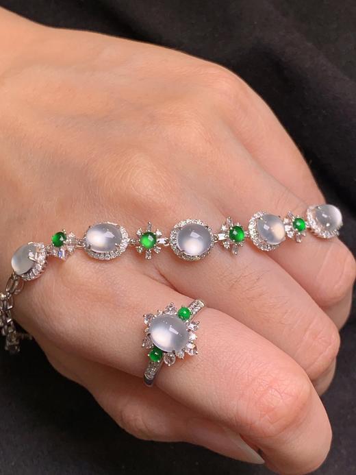 蛋面翡翠戒指手链套装 商品图3