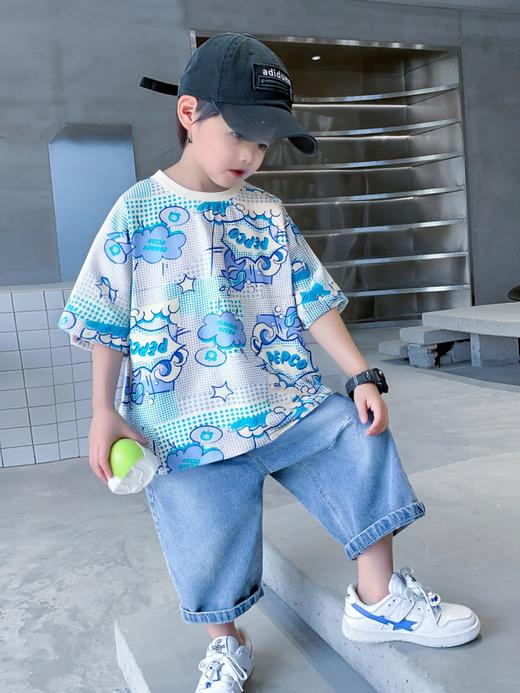 411-童圆领短袖针织衫 商品图1