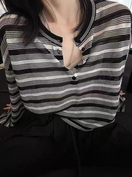 天丝麻条纹防晒 商品图2