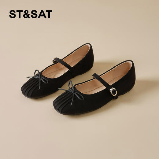 星期六气质甜美蝴蝶结平底玛丽珍SSD3111T0Y 商品图7