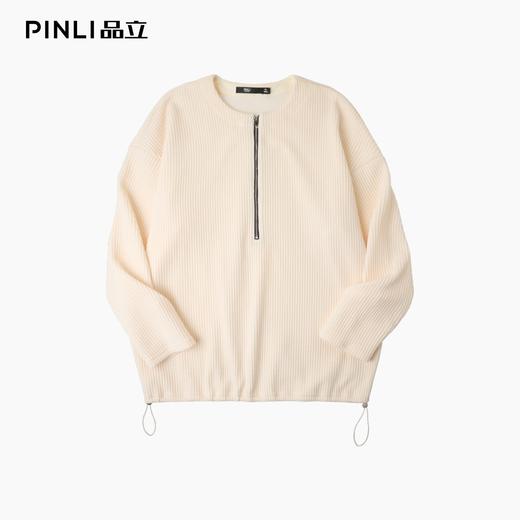 PINLI品立春季新款潮牌半拉链圆领T恤男士百搭长袖休闲打底衫B253111001 商品图3