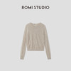 ROMI STUDIO 100%欧洲进口亚麻V领褶皱轻薄长袖针织衫 RWCRSZ3344 商品缩略图0