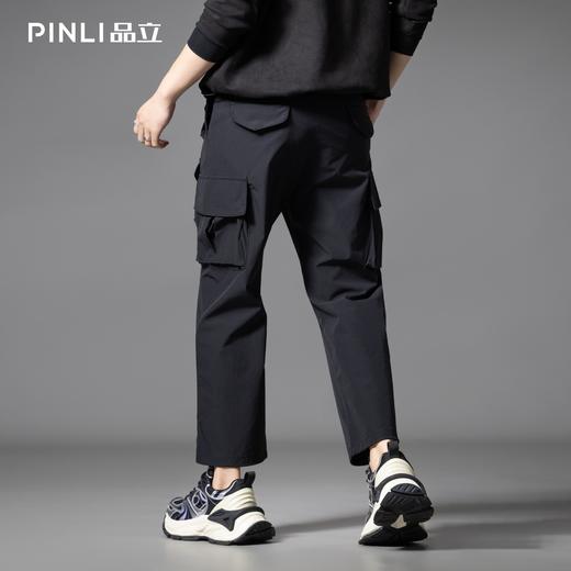 PINLI品立秋季新款潮牌户外束脚工装裤男多口袋直筒休闲长裤B252117020 商品图2