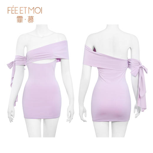 【情趣内衣】霏慕 INS风斜肩可露胸连衣裙ZY71 商品图11