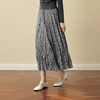 【严选】诗凡黎灰色细褶碎花半身裙2025秋新款灵动飘逸显瘦优雅气质中长裙7G8340981 商品缩略图2