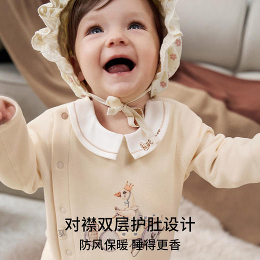 【宝宝服饰】嫚熙幸运鹅婴儿连体衣火山小磨毛宝宝爬服保暖连身衣 商品图4