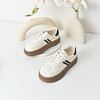 经典鲨2025秋专柜新品牛皮革韩版时尚拼色系带平底德训鞋女KW313-537081 商品缩略图2