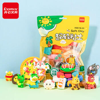 齐心(Comix)12色加赠5袋超轻粘土 儿童黏土彩泥橡皮泥美术 学生手工DIY玩具儿童开学必备用品XSS19-12 商品图5