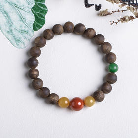 xy0521沉香+南红蜜蜡碧玉手串