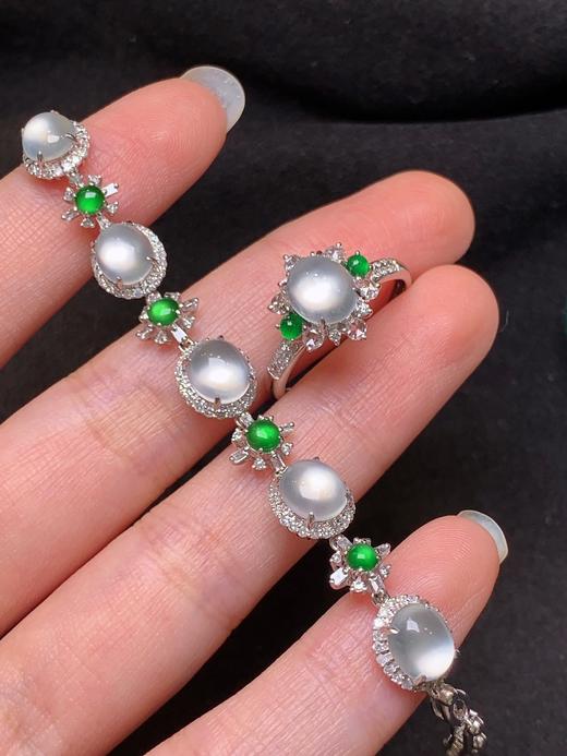 蛋面翡翠戒指手链套装 商品图1