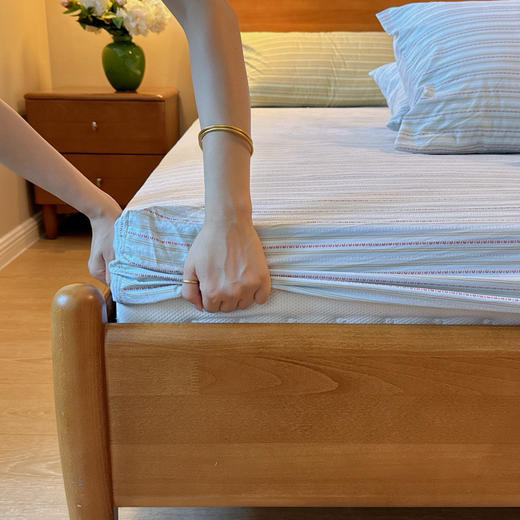 优选丨抢‼️39.9起/床初秋必备韩国🇰🇷出口轻氧水洗色织棉床笠床罩✨360°全包围设计小清新贝 商品图6