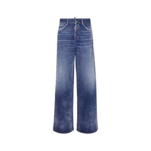 DSQUARED2 女士徽标标签中号休闲牛仔裤 蓝色 S72LB0805 S30309 470 商品图0