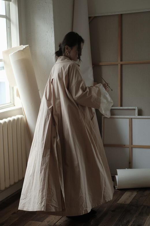 亚麻棉 | 60’s廓形大摆风衣｜内衬超柔长绒棉 商品图1