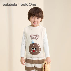 巴拉巴拉balaOne童装儿童马甲2025冬季新款半边绒内搭保暖小背心