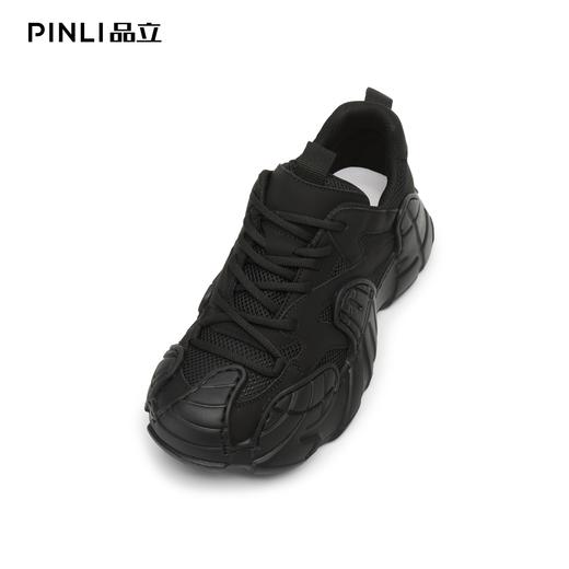 PINLI品立2025秋季新款男低帮鞋牛皮真皮网面鞋休闲运动老爹鞋潮D252121027 商品图1