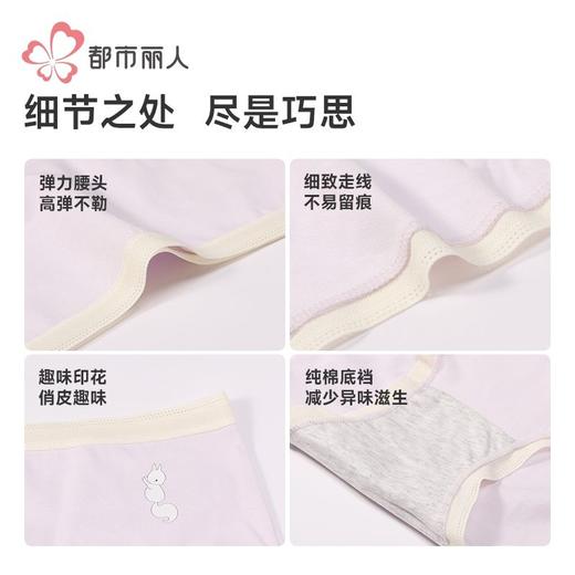 都市丽人女士内裤40支棉内裤女士平角内裤女内裤纯棉内裤LKH5W6 商品图6