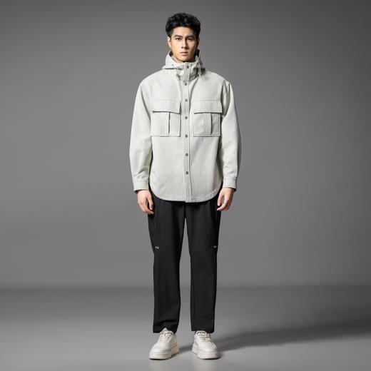 PINLI品立春季新款国潮休闲九分裤男士简约垂感宽松直筒裤子B253117019 商品图1