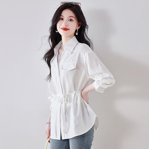 【预售3天】PY-2025新款轻奢法式小资翻领长袖衬衫女上衣HS&TG2076 商品图4