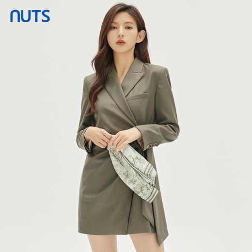 NUTS商场同款春秋季设计感高级气质褶皱修身西装外套女231048014B 商品图2