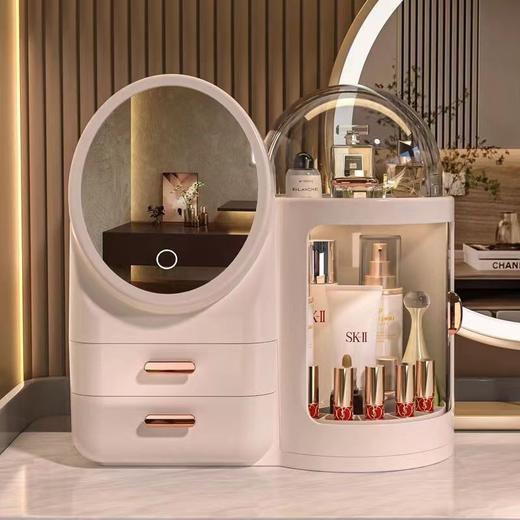化妆品收纳盒梳妆台带LED灯一体箱高级感抽屉大容量护肤品置物架 商品图2