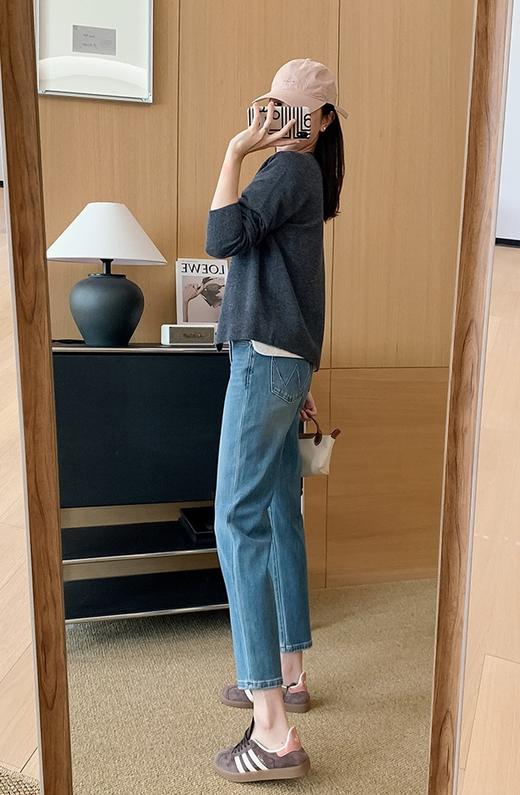 土耳其春秋新款直筒烟管裤四面弹磨砂石洗牛仔裤 商品图9