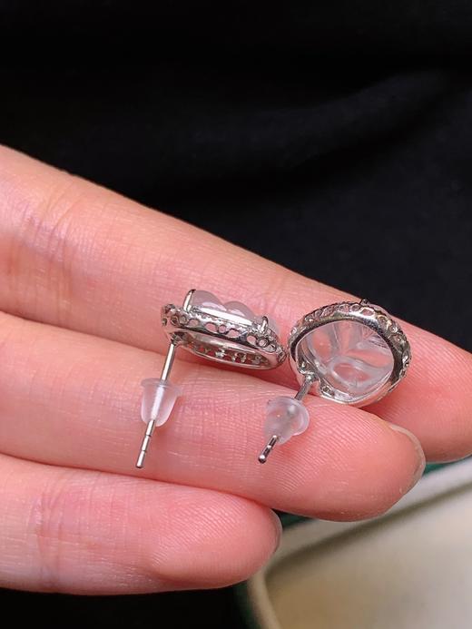 叶子翡翠耳钉 商品图5