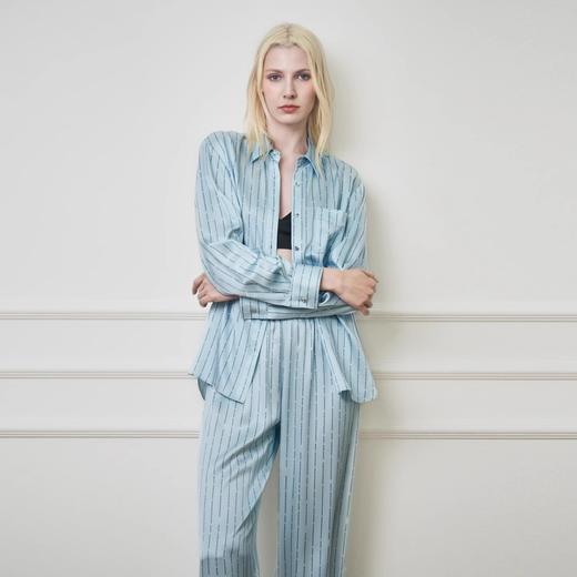 Solo seta22姆米女士真丝睡衣桑蚕丝印花衬衫长裤2025丝绸秋新款 商品图2