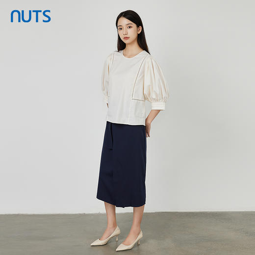 NUTS商场同款夏款时尚圆领气质宽松中袖套头衫女231012190B 商品图2