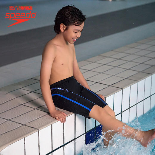 Speedo/速比涛 新升级电气矩阵黑标5.0青少年男及膝泳裤  商品图4