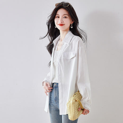 【预售3天】PY-2025新款轻奢法式小资翻领长袖衬衫女上衣HS&TG2076 商品图1