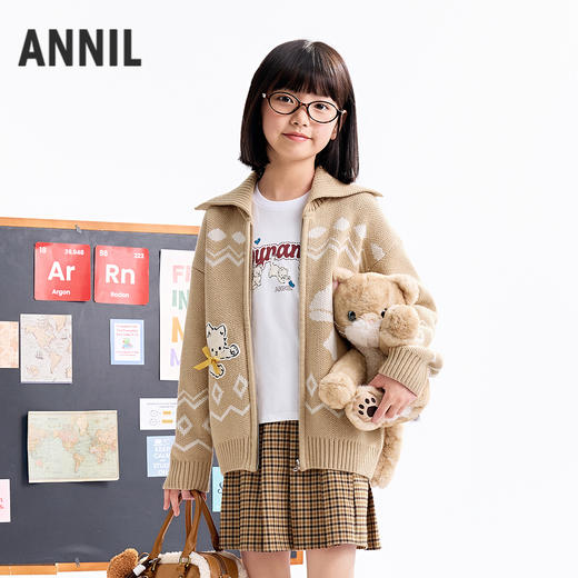 【实体店同款】女童针织开衫冬季新款安奈儿童装AG544133 商品图0