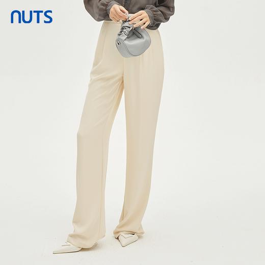 NUTS商场同款春秋季纯色高级感气质百搭直筒宽松长裤女331072108 商品图3