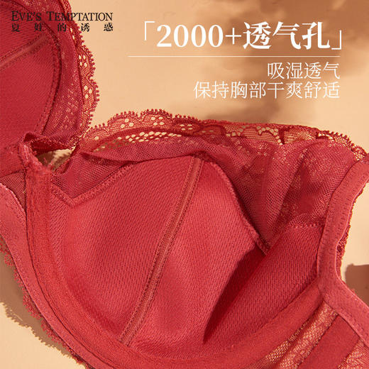 夏娃的诱惑内衣女揽秋河2025年新款上托大胸显小性感蕾丝薄款文胸 商品图3