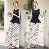小香风气质女神范显瘦，御姐职业无袖波点阔腿裤两件套HR-YWY9006 商品缩略图1