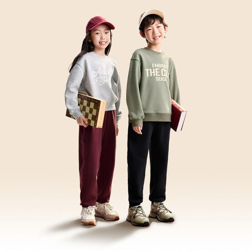 【活力百搭运动裤】男女童全腰针织单裤秋季新款安奈儿童装EM536536 商品图3