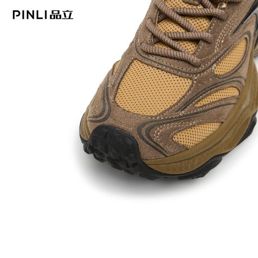 PINLI品立2025夏季新款男士低帮鞋反绒皮休闲运动厚底透气老爹鞋D252121034 商品图3