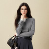 【严选】诗凡黎绵羊毛假两件拼色针织衫2025秋新款柔软舒适打底长袖上衣女7G8331041 商品缩略图2