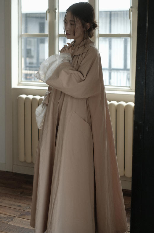 亚麻棉 | 60’s廓形大摆风衣｜内衬超柔长绒棉 商品图4