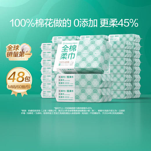 全棉时代M码爆款棉柔巾60片/箱（48包） 商品图0