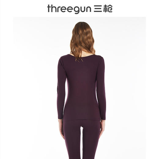 Threegun三枪 维耐寒薄加暖圆领女士打底衫-23086A921 商品图8