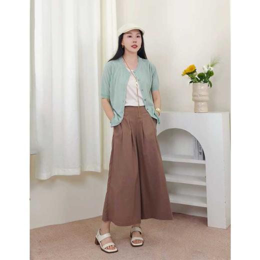 DH25RZ9032棉麻阔腿九分裙裤RJ029 商品图0