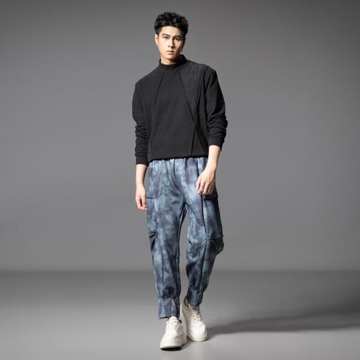 PINLI品立2025秋季新款潮牌扎染迷彩束脚工装裤男士宽松休闲长裤B253117033 商品图4