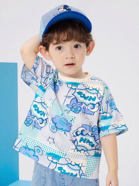 411-童圆领短袖针织衫