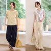 MUYANHUAN木言欢天丝亚麻鱼骨斜纹裤 | 凉感透气 垂顺丝滑 显瘦百搭 四色可选 商品缩略图1