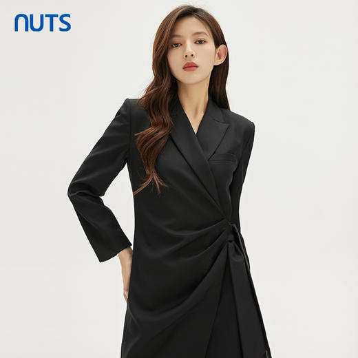 NUTS商场同款春秋季设计感高级气质褶皱修身西装外套女231048014B 商品图3