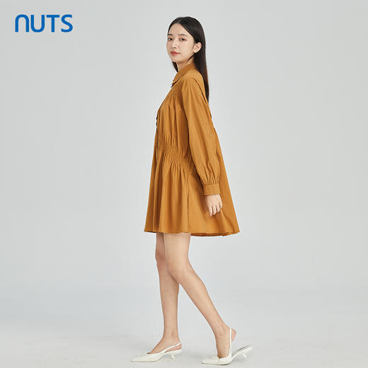 NUTS商场同款春秋季纯色简约气质休闲宽松长袖连衣裙女316103077B 商品图3
