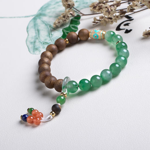 xy0527沉香+非洲翠半山半水手串 商品图2