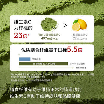 SO ACAI冻干纯羽衣甘蓝粉健身膳食纤维蔬菜粉青汁早餐代餐粉60g /水饮冲调 /冲饮谷物 /果蔬粉 商品图2