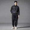 PINLI品立春季新款拼接刺绣长袖衬衫男潮牌宽松休闲百搭衬衣B253113006 商品缩略图4